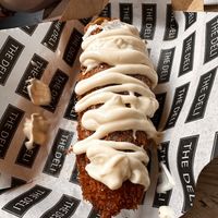 50/50 vegan corn dog with vegan mayo  at The Deli in Brighton