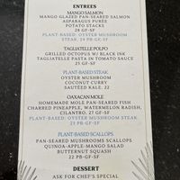 Dinner menu  at Mango Haus in Bakersfield