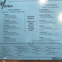 menu  at Lex Bowls in Lexington