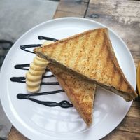 Banana and peanut butter jafle at Lokal Cafe Bali  in Kuta