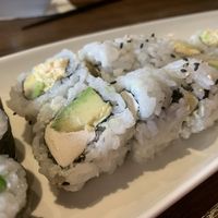 Cream cheese and avocado rolls  at Vegan Shoku in Vancouver
