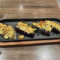 Eggplant salmon  at Vegan Shoku in Vancouver