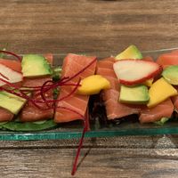 Salmon sashimi  #Veganuary at Vegan Shoku in Vancouver