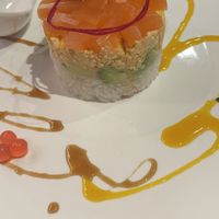 Salmon tower - wow!!!  at Vegan Shoku in Vancouver