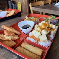 Vegan dinner combo   at Vegan Shoku in Vancouver