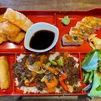 Beef dinner box (in all its glory)  at Vegan Shoku in Vancouver