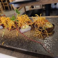 Aubergine salmon at Vegan Shoku in Vancouver