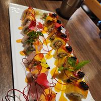 Philadelphia roll (left) and Kings roll (right) at Vegan Shoku in Vancouver