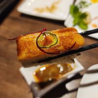 Salmon Oshi, close up (our favorite dish we tried yesterday!) at Vegan Shoku in Vancouver