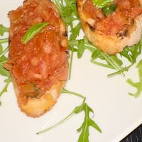 Bruschetta (also so GOOD)  at Positano - JW Marriott Marquis Hotel in Dubai