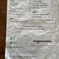 Menu 2  at Bagelmama in Krakow