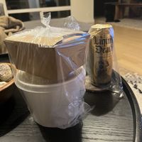 Carefully packaged to-go order  at REDWHITE BONELESS RAMEN - Studio City in Studio City