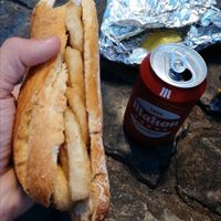 Vegan calamaro sandwich at B13 Bar in Madrid