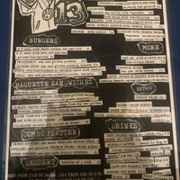 Menu in English   at B13 Bar in Madrid