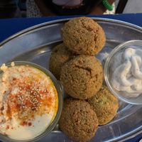 Felafel and hummus.  Boring.  So many places make this well.  B13 doesn’t    at B13 Bar in Madrid