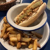 Hot dog  at B13 Bar in Madrid