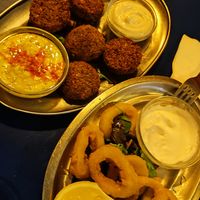 Calamares y falafel at B13 Bar in Madrid