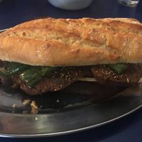 Seitan sandwich at B13 Bar in Madrid