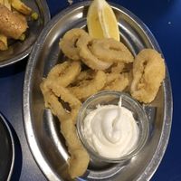 ‘Calamares’ con veganesa  at B13 Bar in Madrid