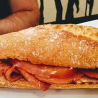 Bacon sandwich at B13 Bar in Madrid