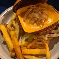 Bean hamburger at B13 Bar in Madrid