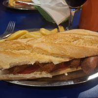 Chorizo sandwich at B13 Bar in Madrid