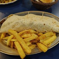 "Pollo" al ajillo con patatas at B13 Bar in Madrid