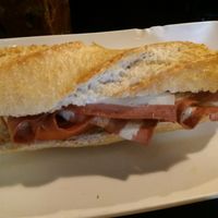 Bacon sandwich at B13 Bar in Madrid