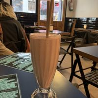 Strawberry soy milkshake at B13 Bar in Madrid