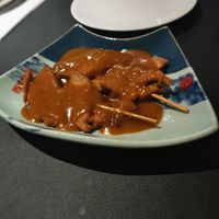 Vegan chicken satay skewers at Master  in Edinburgh