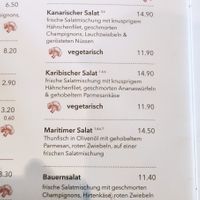 Karte Salate at Insulaner in Aachen