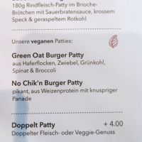 Green Pat Burger in der Speisekarte at Insulaner in Aachen