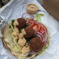 Falafel pita with hummus at Josef's Gyros & Kabobs in Appleton