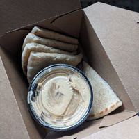 Small side of hummus and pita at Josef's Gyros & Kabobs in Appleton