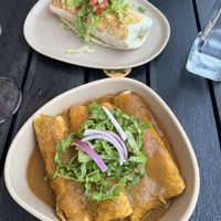 Chickpea enchiladas and mushroom burrito   at Original's Mexicano in Port Moody