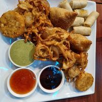 Vegan entree platter at Bollywood Grill in North Haven