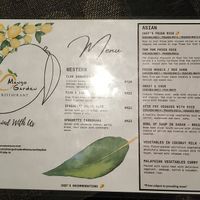 A la carte menu with vegetarian options  at Mango Garden  in Sandakan