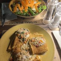 Vegetable rice crepes and vegan salad  at Naturall Garda Bistrot in Salo