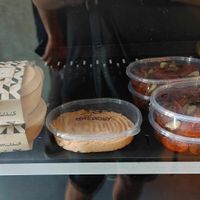 Houmous & salad to take away at Breadly Bakery in Tashkent