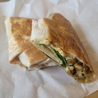 Falafel, Houmous + Babt Spinach Toasted Wrap at Five in Conwy