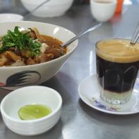 Make sure to try hot coffee with condensed milk and vegan beef stew 😋 at Jian Kang Vegetarian - អាហារដ្ឋាន ម្ហូបបួស ជានខាង in Phnom Penh