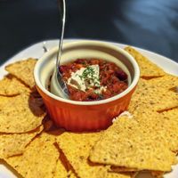 Chilli beans and tortilla chips (with vegan cheese, yes please!) at Olu Olu Cafe in Tokyo