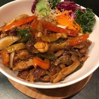 Indonesian Pork Rice Bowl  at Olu Olu Cafe in Tokyo