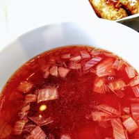 Beet soup at Olu Olu Cafe in Tokyo