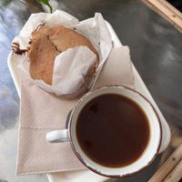 Banana muffin and americano  at  Flo Specialty Coffee & bakery in Utrecht