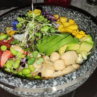 Vegan poke bowl at Bushido in Manama