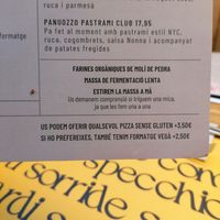 Vegan cheese on pizzas +2.50€, quite expensive... at Nonna Paquita Ristorante - Pizzeria in Palamos