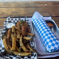 Vegan wings combo with garlic friess  at The Fix in Reno