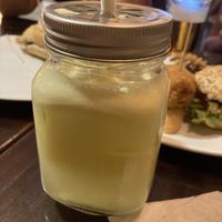 Zumo “el verde”: pepino, manzana, limón, jengibre   at La Muga in Bilbao