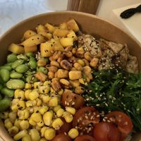 Poke bowl with Heura chicken  at Kame Hame Palma in Mallorca